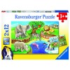 Tiere im Zoo Puzzle 2 x 12 Teile