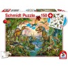 Wilde Dinos, Puzzle 150 Teile, mit Add-on (Tattoos Dinosaurier)