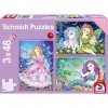 Prinzessin, Fee & Meerjungfrau Puzzle 3x48 Teile