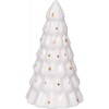 Deko-Weihnachtsbaum "Alle Jahre wieder..." mit LED aus Porzellan (weiß/gold
