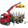 Bruder 03669 MB Arocs Holztransport-LKW mit Ladekran, Greifer + Baumstämme
