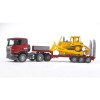 Bruder Scania R-Serie LKW mit Tief- lader u. Cat Bulldozer 03555