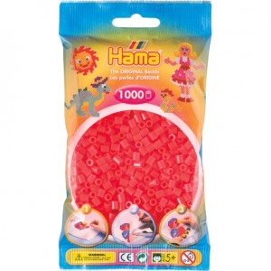 Hama Bügelperlen 1.000 Stk Neon Rot (50)