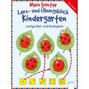 Mein bunter Lern- und Übungsblock Kindergarten-Lustige Mal-und Denkspiele
