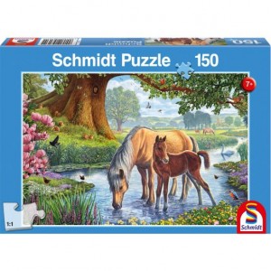 Pferde am Bach Puzzle 150 Teile