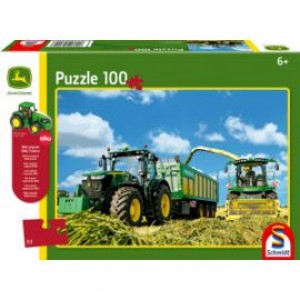 7310R Traktor mit 8600i Feldhäcksler, Puzzle 100 Teile + SIKU Traktor JOHN DEERE