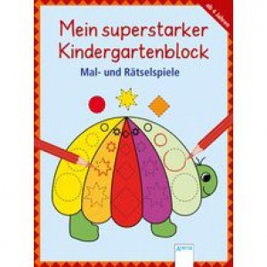 Mein superstarker Kindergartenblock-Mal- und Rätselspiele