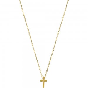 Halskette mit Kreuzanhänger vergoldet