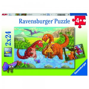 Spielende Dinos Puzzle 2 x 24 Teile