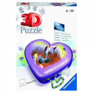 Herzschatulle Pferde 3D Puzzle