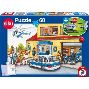 Polizeihubschrauber, Puzzle 60 Teile, mit Add-on (Polizeihubschrauber)