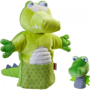 Handpuppe Krokodil mit Baby HABA