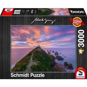 Nugget Point Lighthouse,The Catlins,New Zealand Puzzle 3000Teile Mark Gray