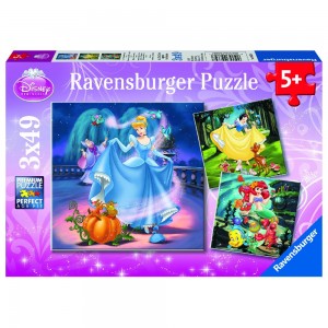 DPR: Schneewittchen, Aschenputtel, Arielle Puzzle 3 x 49 Teile