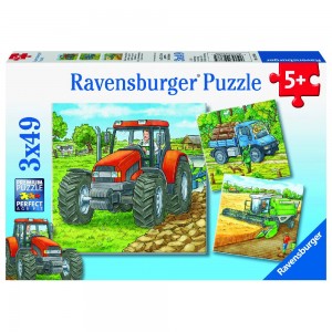 Große Landmaschinen Puzzle 3 x 49 Teile