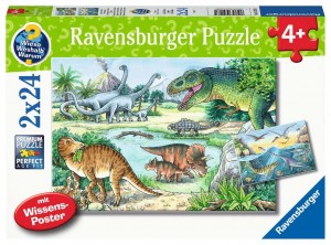WWW: Saurier und ihre Lebensräume Puzzle 2 x 24 Teile