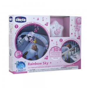 Regenbogen-Spielbogen für Kinderbett 2 in 1 mit Licht und Melodien pink