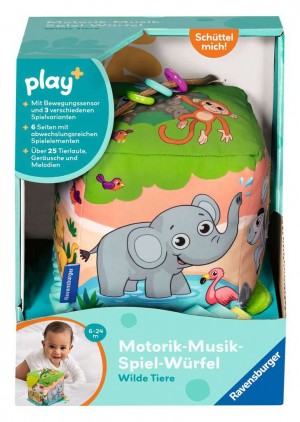 Play+ Motorik-Musik-Spiel-Würfel: Wilde Tiere