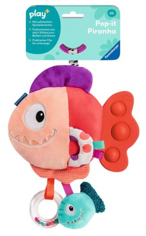 Play+ Pop-it Piranha (rot)