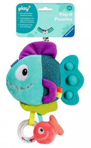 Play+ Pop-it Piranha (blau)
