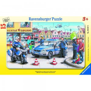 Einsatz der Polizei 15 Teile Rahmenpuzzle