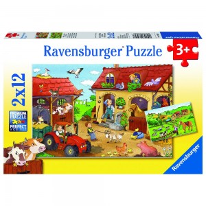 Fleißig auf dem Bauernhof Puzzle 2x12 Teile