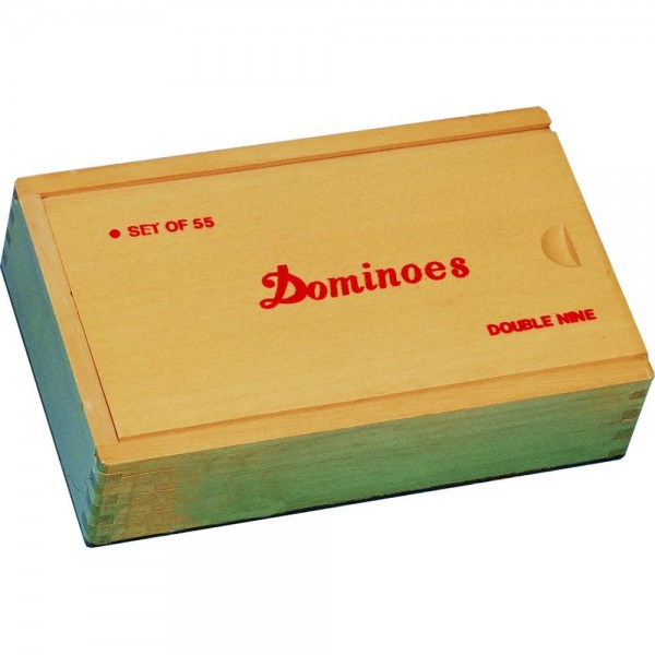 Domino, 55 Steine (in Holzkassette)