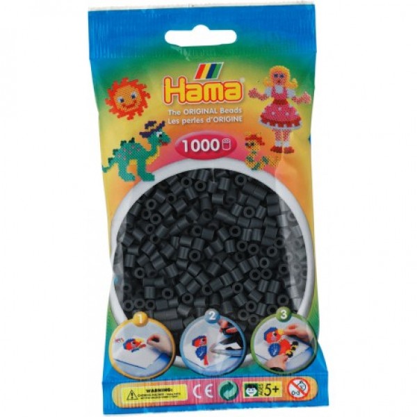 Hama Bügelperlen 1.000 Stk Dunkelgrau (50)