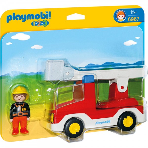 Playmobil 1.2.3 6967 Feuerwehrleiterfahrzeug