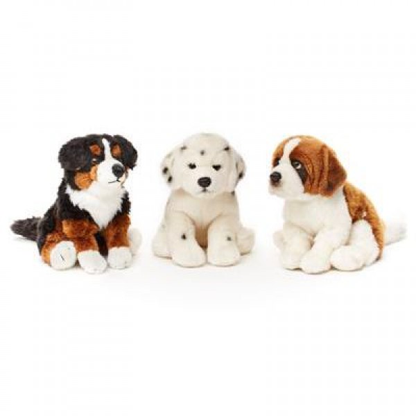 Plüsch Hund sitzend 30cm, 3-fach sort.