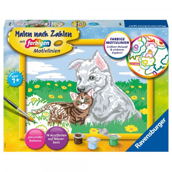 Süße Tierkinder Malen nach Zahlen Serie D