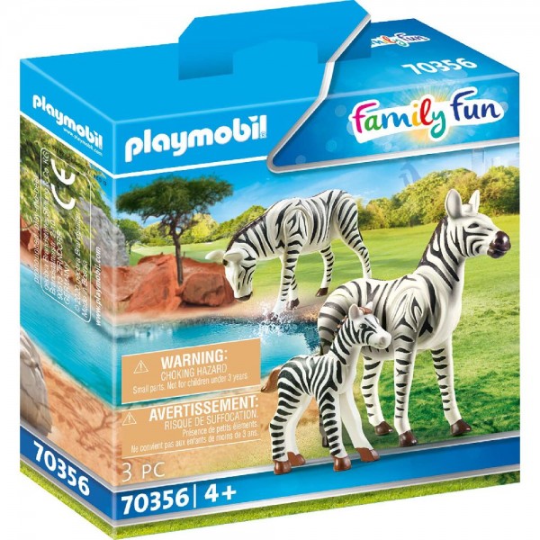 2 Zebras mit Baby Playmobil 70356