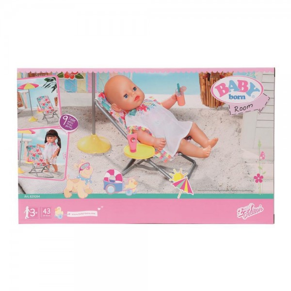BABY born Holiday Liegestuhl Set 43 cm