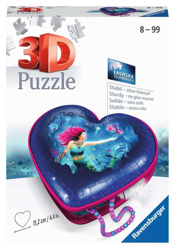 3D Puzzle Herzschatulle Bezaubernde Meerjungfrauen