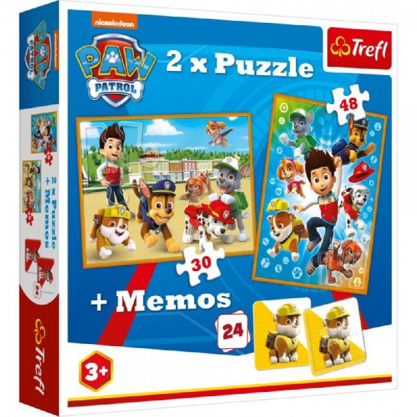 2in1 Puzzles (30 Teile und 48 Teile) + Memo – PAW Patrol
