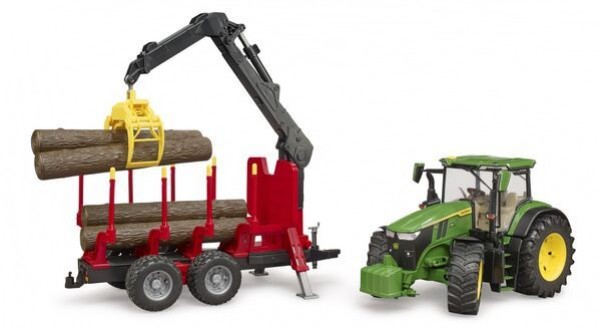 Bruder 03154 John Deere 7R 350 mit Rückeanhänger