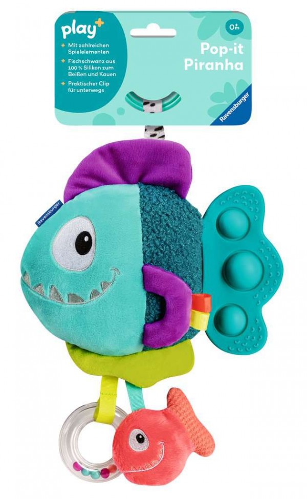 Play+ Pop-it Piranha (blau)