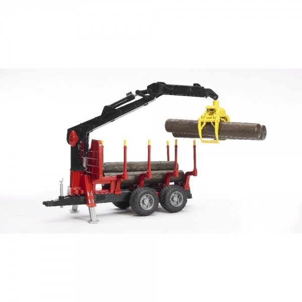 Bruder 02252 Rückeanhänger mit Ladekran plus Zubehör